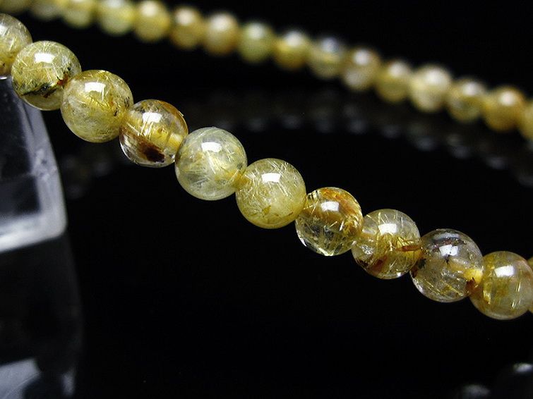 ゴールドタイチンルチル ブレスレット 5mm [t116-12792] 3枚目