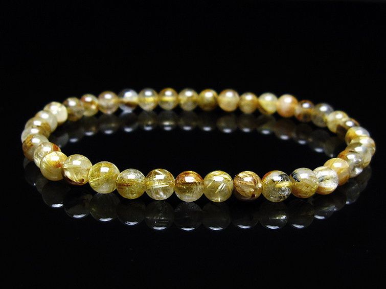 ゴールドタイチンルチル ブレスレット 5mm [t116-12795] 1枚目