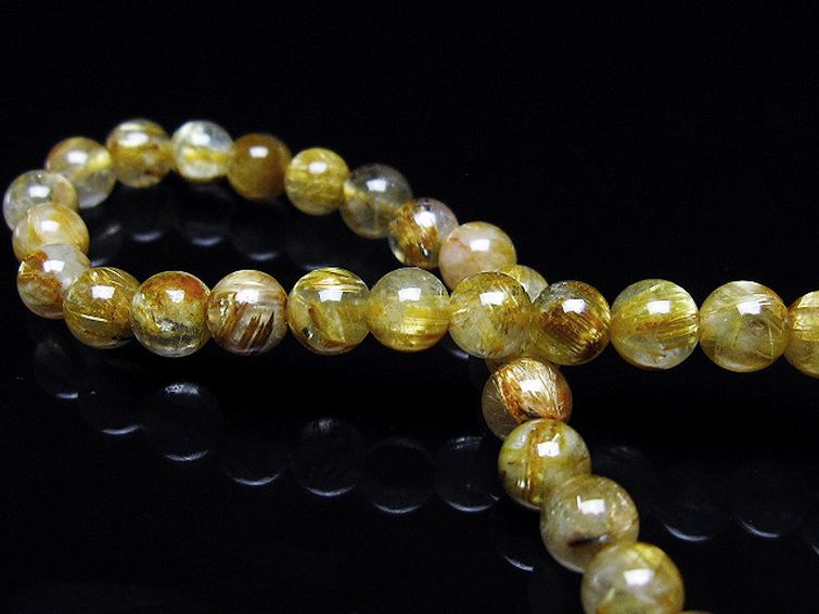 ゴールドタイチンルチル ブレスレット 5mm [t116-12795] 2枚目