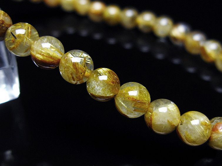 ゴールドタイチンルチル ブレスレット 5mm [t116-12795] 3枚目