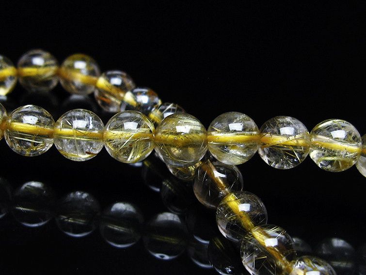 ゴールドタイチンルチル ブレスレット 6mm [t116-12807] 2枚目