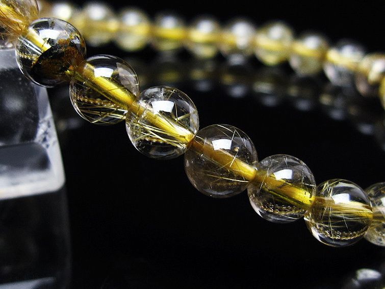 ゴールドタイチンルチル ブレスレット 6mm [t116-12807] 3枚目