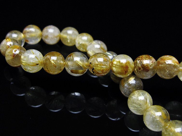 ゴールドタイチンルチル ブレスレット 7mm [T116-12812] 2枚目