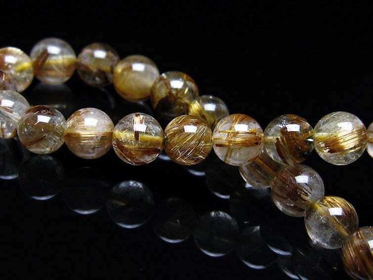 ゴールドタイチンルチル ブレスレット 7mm [t116-12821] 2枚目