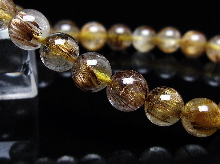 ゴールドタイチンルチル ブレスレット 7mm [t116-12821] 3枚目