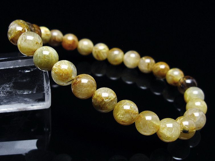 ゴールドタイチンルチル ブレスレット 7mm [T116-12831] 1枚目