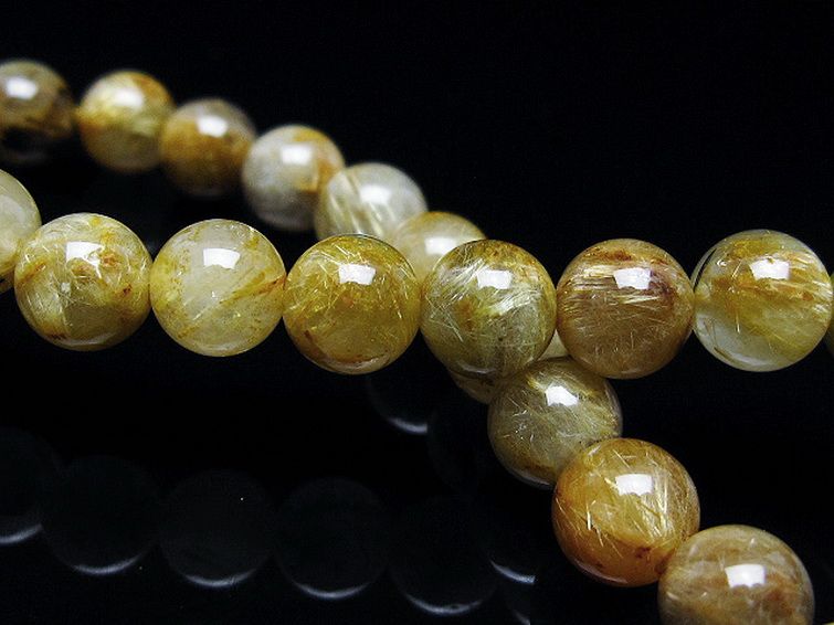 ゴールドタイチンルチル ブレスレット 7mm [T116-12831] 2枚目