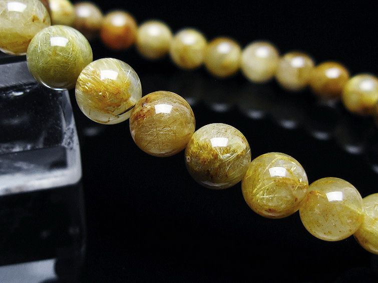 ゴールドタイチンルチル ブレスレット 7mm [T116-12831] 3枚目