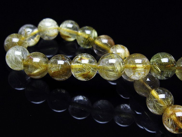 ゴールドタイチンルチル ブレスレット 8mm [t116-12846] 2枚目