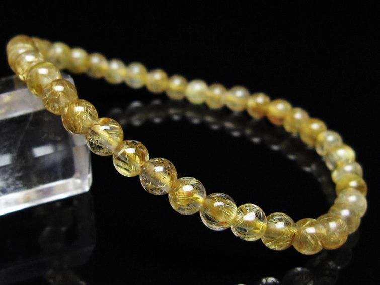 ゴールドタイチンルチル ブレスレット 5mm [t116-12921] 1枚目