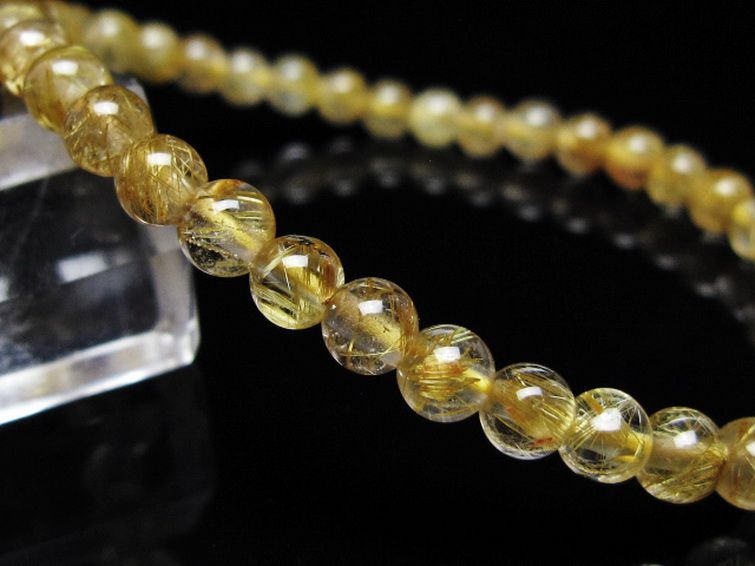 ゴールドタイチンルチル ブレスレット 5mm [t116-12921] 3枚目