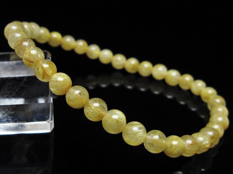 ゴールドタイチンルチル ブレスレット 5mm [t116-12924] 1枚目