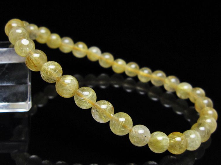 ゴールドタイチンルチル ブレスレット 6mm [t116-12926] 1枚目