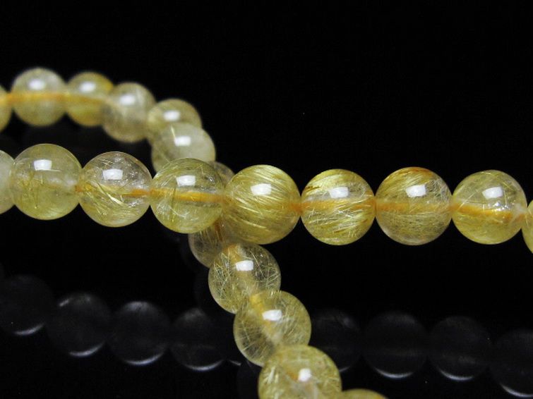 ゴールドタイチンルチル ブレスレット 6mm [t116-12926] 2枚目