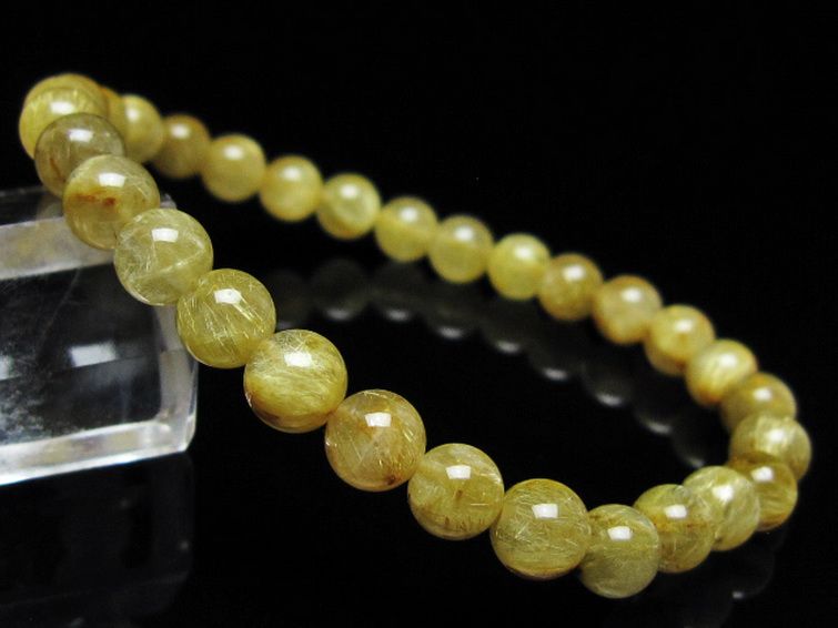 ゴールドタイチンルチル ブレスレット 6mm [t116-12930] 1枚目