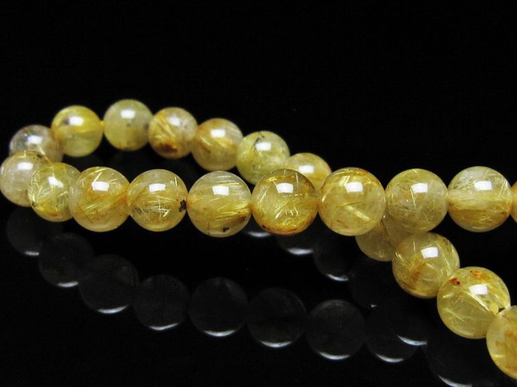 ゴールドタイチンルチル ブレスレット 7mm [t116-12932] 2枚目