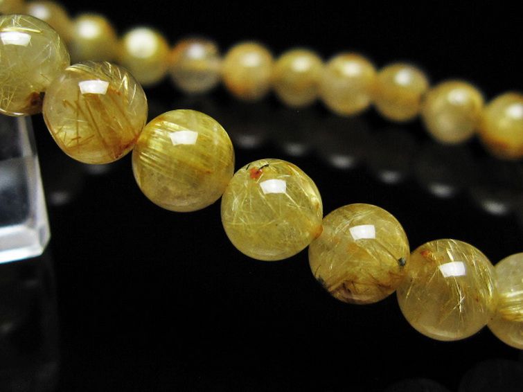 ゴールドタイチンルチル ブレスレット 7mm [t116-12932] 3枚目