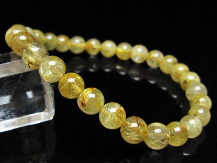 ゴールドタイチンルチル ブレスレット 7mm [t116-12934] 1枚目