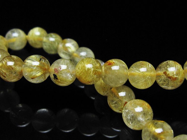 ゴールドタイチンルチル ブレスレット 7mm [t116-12934] 2枚目