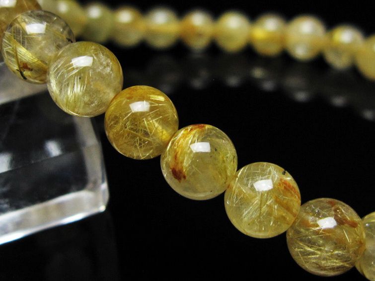 ゴールドタイチンルチル ブレスレット 7mm [t116-12934] 3枚目