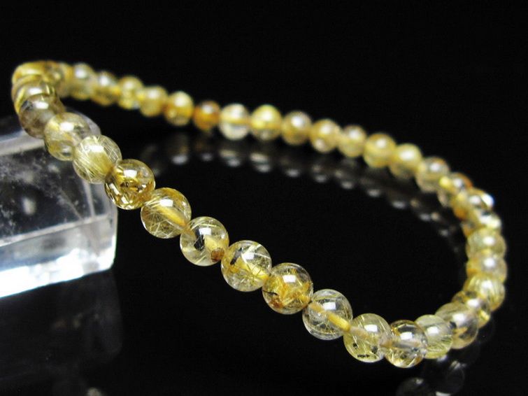 ゴールドタイチンルチル ブレスレット 5mm [t116-12950] 1枚目