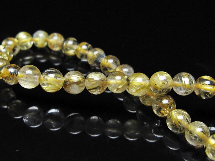 ゴールドタイチンルチル ブレスレット 5mm [t116-12950] 2枚目