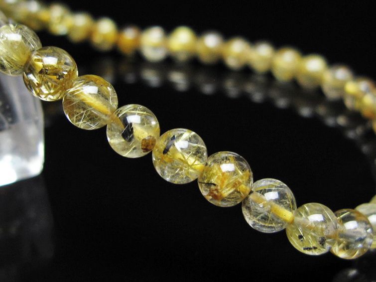 ゴールドタイチンルチル ブレスレット 5mm [t116-12950] 3枚目