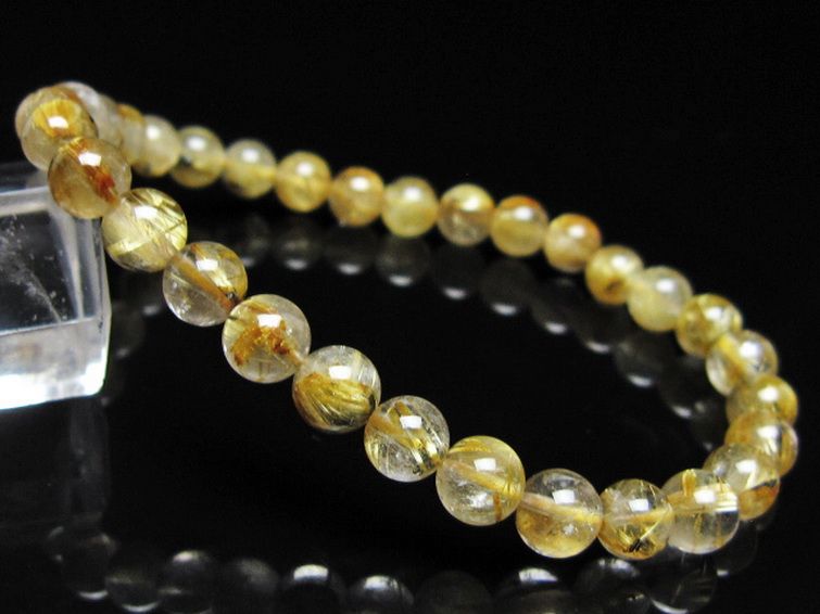 ゴールドタイチンルチル ブレスレット 6mm [t116-12953] 1枚目