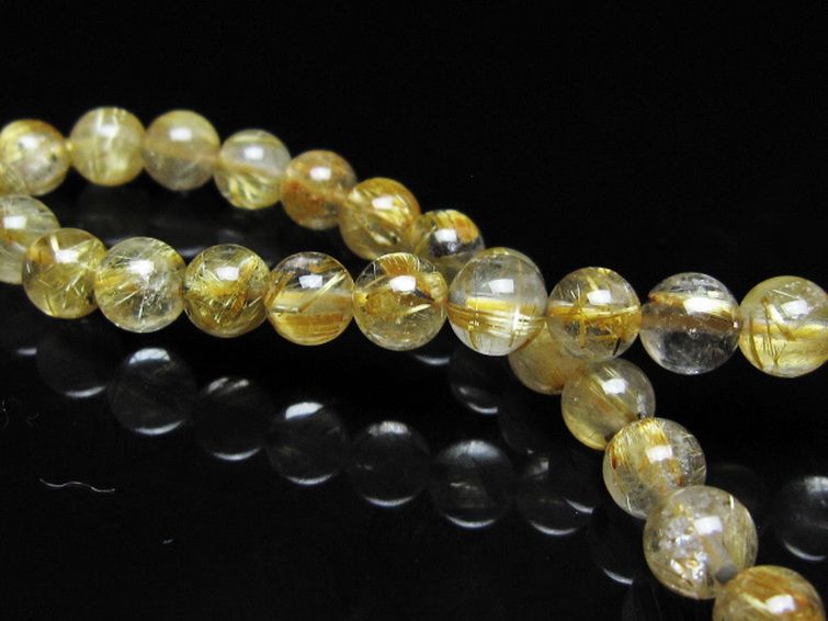 ゴールドタイチンルチル ブレスレット 6mm [t116-12953] 2枚目