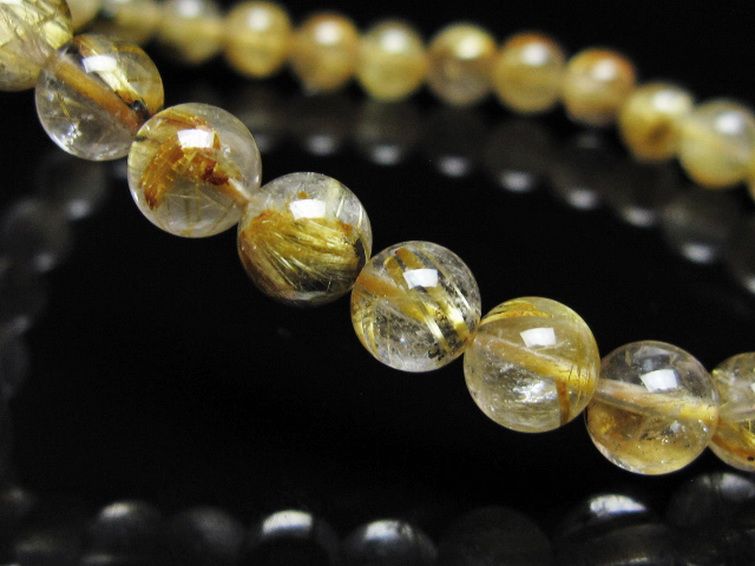 ゴールドタイチンルチル ブレスレット 6mm [t116-12953] 3枚目