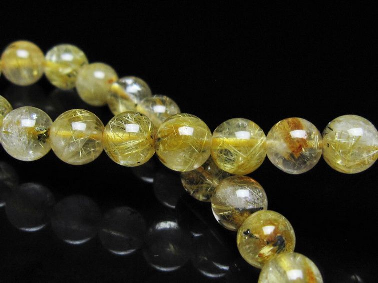 ゴールドタイチンルチル ブレスレット 7mm [t116-12958] 2枚目