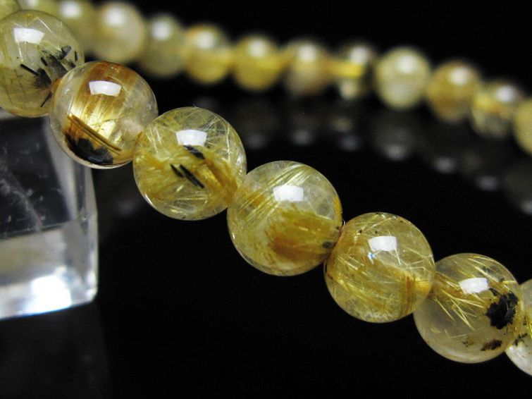 ゴールドタイチンルチル ブレスレット 7mm [t116-12958] 3枚目