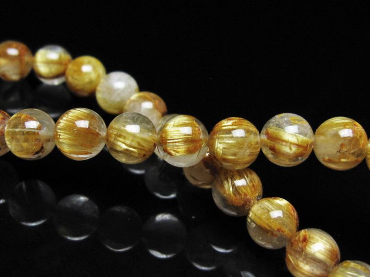 ゴールドタイチンルチル ブレスレット 6mm [t116-12960] 2枚目