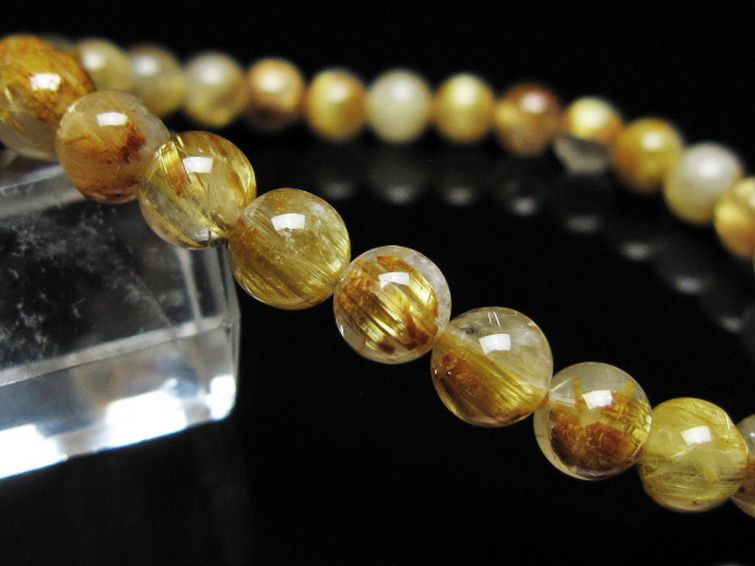 ゴールドタイチンルチル ブレスレット 6mm [t116-12960] 3枚目