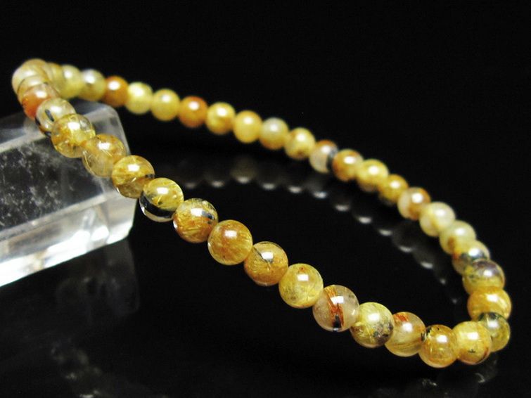 ゴールドタイチンルチル ブレスレット 5mm [t116-12961] 1枚目