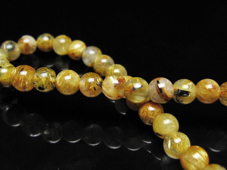 ゴールドタイチンルチル ブレスレット 5mm [t116-12961] 2枚目