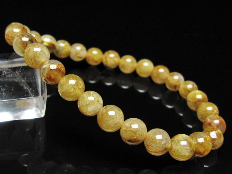 ゴールドタイチンルチル ブレスレット 7mm [t116-12964] 1枚目