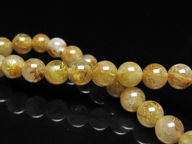 ゴールドタイチンルチル ブレスレット 7mm [t116-12964] 2枚目