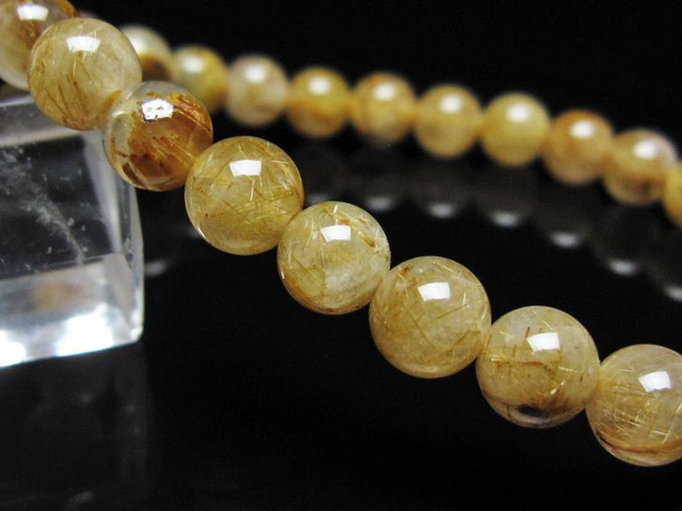 ゴールドタイチンルチル ブレスレット 7mm [t116-12964] 3枚目