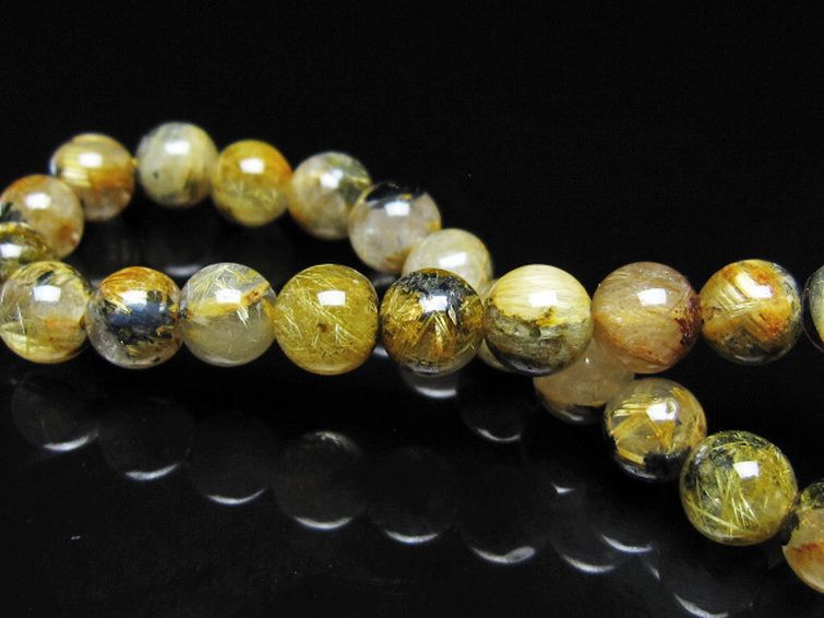 ゴールドタイチンルチル ブレスレット 7mm [t116-12975] 2枚目