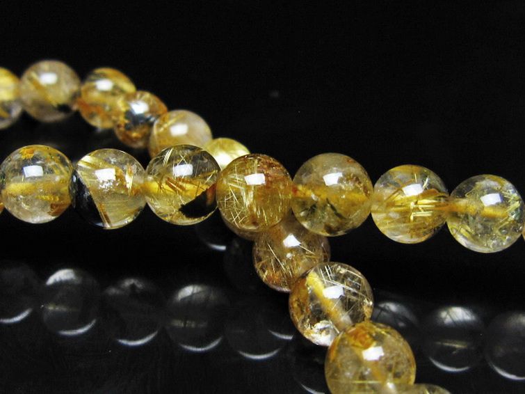 ゴールドタイチンルチル ブレスレット 7mm [t116-12981] 2枚目