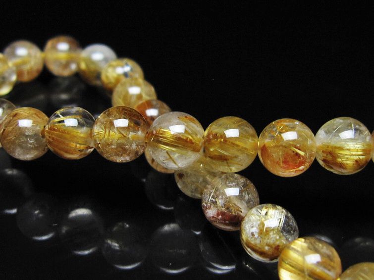 ゴールドタイチンルチル ブレスレット 7mm [t116-12986] 2枚目