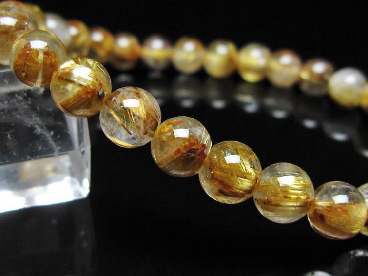 ゴールドタイチンルチル ブレスレット 7mm [t116-12986] 3枚目