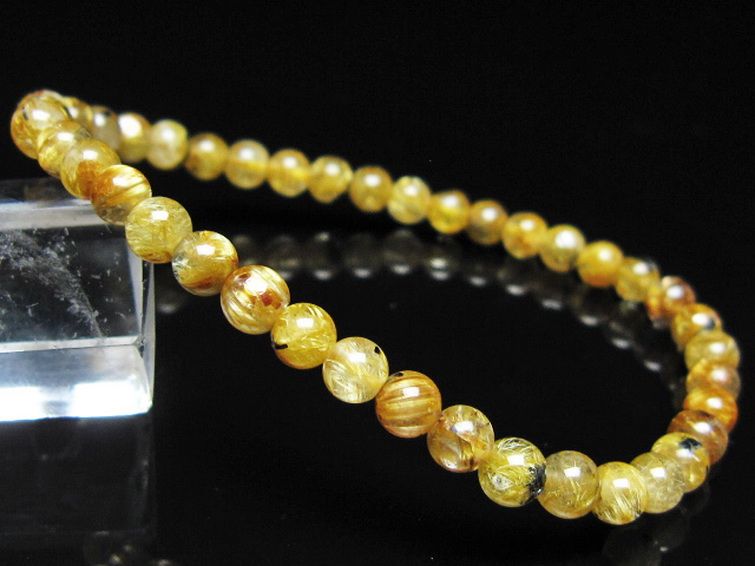 ゴールドタイチンルチル ブレスレット 5mm [t116-12994] 1枚目