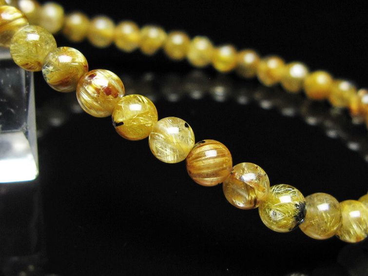 ゴールドタイチンルチル ブレスレット 5mm [t116-12994] 3枚目