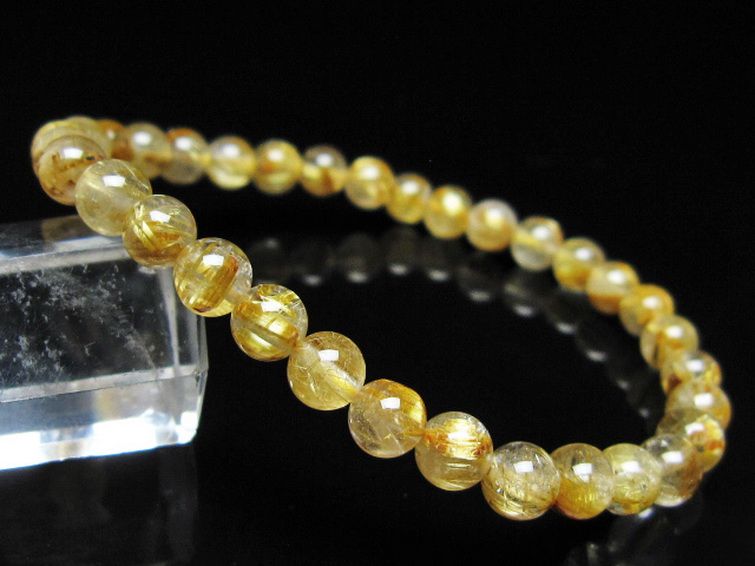 ゴールドタイチンルチル ブレスレット 6mm [t116-12998] 1枚目