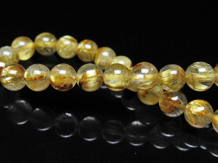 ゴールドタイチンルチル ブレスレット 6mm [t116-12998] 2枚目