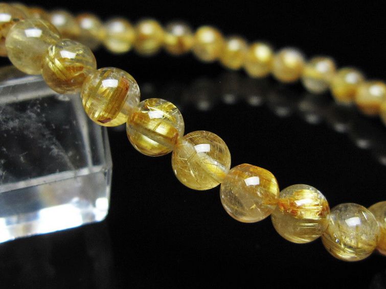 ゴールドタイチンルチル ブレスレット 6mm [t116-12998] 3枚目