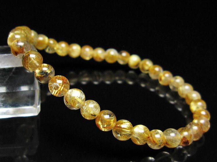 ゴールドタイチンルチル ブレスレット 5mm [t116-13001] 1枚目