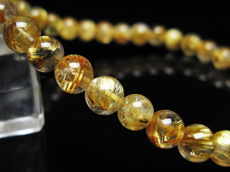 ゴールドタイチンルチル ブレスレット 5mm [t116-13001] 3枚目